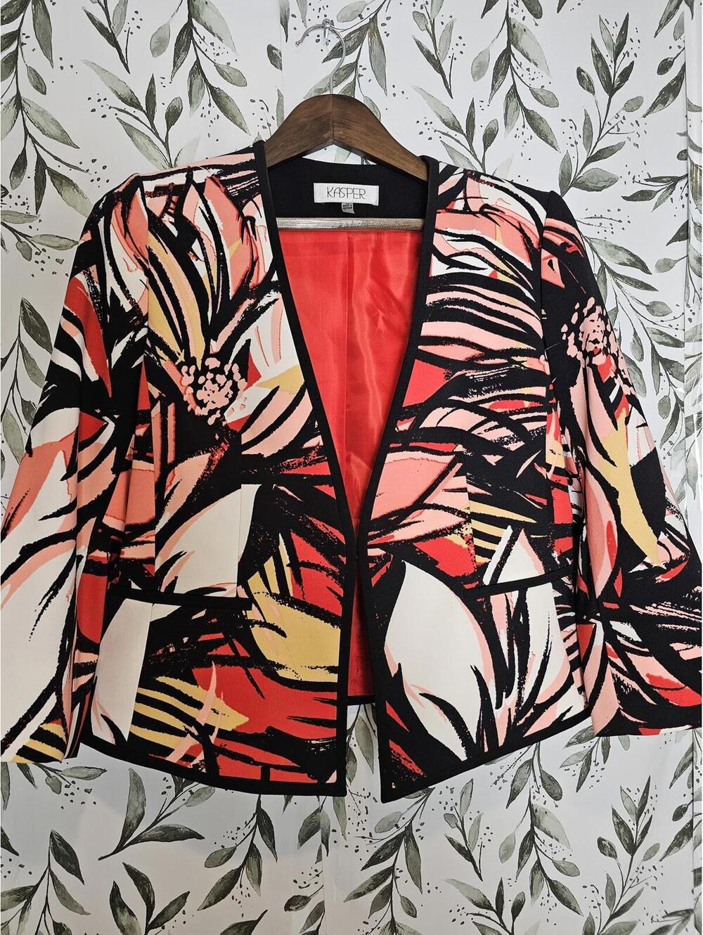 Kasper Jacket Multicolor Women Size 10 Floral Blazer